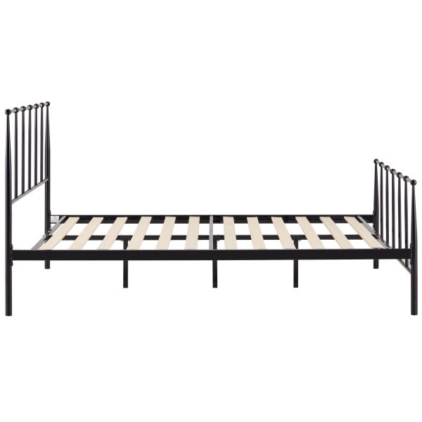 Albert Double Bed Size Metal Frame Platform Mattress Base – Black