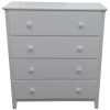 Mimili Tallboy 4 Chest of Drawers Solid Rubber Wood Bed Storage Cabinet -White