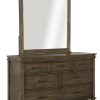 Dresser Mirror 7 Chest of Drawers Tallboy Storage Cabinet – Rustic Grey