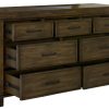 Dresser Mirror 7 Chest of Drawers Tallboy Storage Cabinet – Rustic Grey