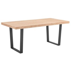 Petunia  Dining Table Elm Timber Wood Black Metal Leg – Natural – 180x90x76 cm