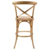 Aster Crossback Bar Stools Dining Chair Solid Birch Timber Rattan Seat