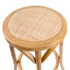 Aster Round Bar Stools Dining Stool Chair Solid Birch Timber Rattan Seat