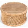 Freesia 80cm Round Coffee Table Mango Wood Top Rattan Frame – Natural