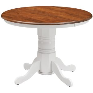 Lupin Round Dining Table 106cm Pedestral Stand Solid Rubber Wood – White Oak