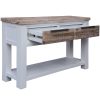 Plumeria Console Hallway Entry Table 130cm Solid Acacia Timber Wood -White Brush