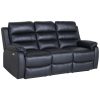 Antonio 3pc 5 Seater Leather Electric Recliner Home Theatre Sofa Lounge Set – Black