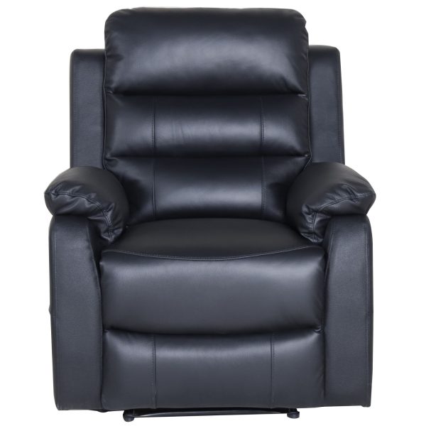 Antonio 3pc 5 Seater Leather Electric Recliner Home Theatre Sofa Lounge Set – Black