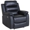 Antonio 3pc 5 Seater Leather Electric Recliner Home Theatre Sofa Lounge Set – Black