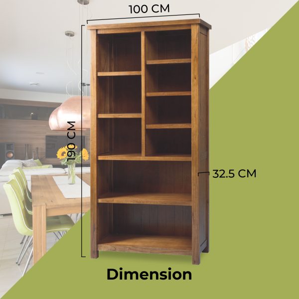 Birdsville Bookshelf Bookcase Display Unit Solid Mt Ash Timber Wood – Brown