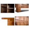 Teasel 5pcs Home Bar Table 4 Chair Set Wine Cabinet Case 192cm Solid Pine Timber