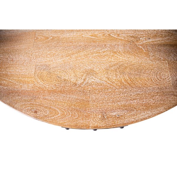 Gloriosa Round Dining Table 135cm Pedestal Solid Mango Timber Wood – Honey Wash