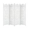 Glenrothes 4 Panel Room Divider Screen Privacy Shoji Timber Wood Stand – White