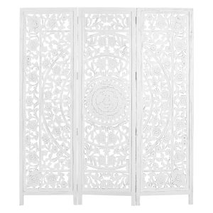 Staunton 3 Panel Room Divider Screen Privacy Shoji Timber Wood Stand - White