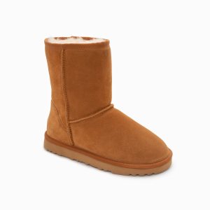 Ugg Boots Genuine Australian Sheepskin Unisex Short Classic Suede (Chestnut)