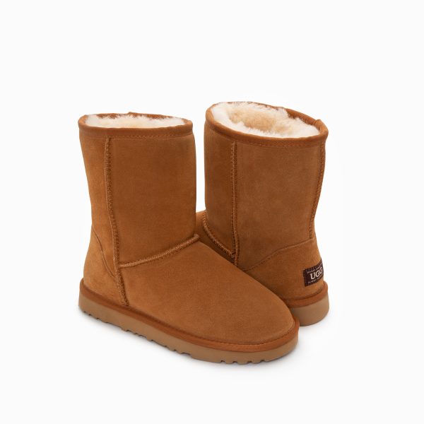 Ugg Boots Genuine Australian Sheepskin Unisex Short Classic Suede (Chestnut) – 35