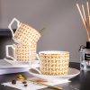 Gold Mosaic Porcelain Bone China Coffee Cup Saucer Sets Tea Cup Sets For Home Office Gift