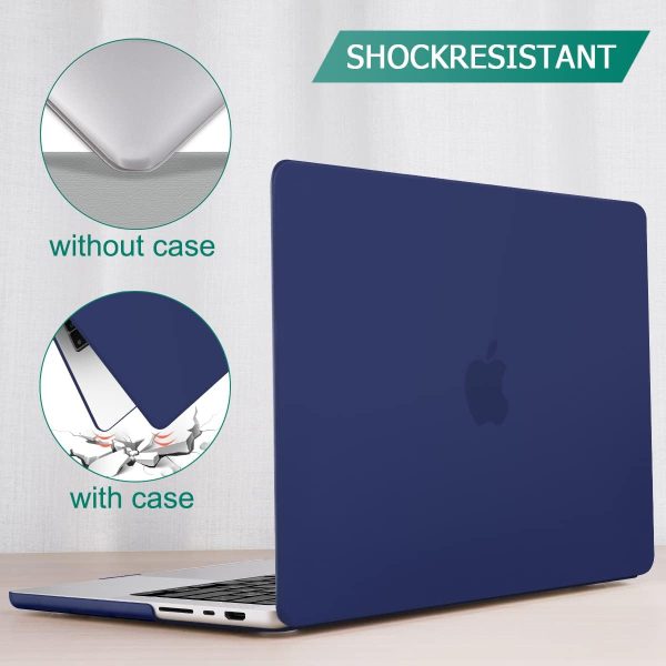 Suitable for MacBook Pro 14 Max Inch Case 2023 2022 2021 M2 A2779 M1 A2442 Hardshell Case Keyboard Cover – Blue