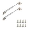 2 Pcs 100N Cabinet Door Hydraulic Hinge Metal Head Lift Support Soft Close & Buffer Telescopic