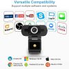 1080p HD Webcam USB Desktop Computer Laptop Camera Video Calling Built-in Mic