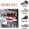 Large Shoe Storage Boxes Stackable Shoe Box Organisers Containers Display Cases Bins Magnetic Door