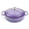 Enameled Cast Iron Cookware Casserole Braiser Pan, Round CastIron Skillet lid for Oven – Purple