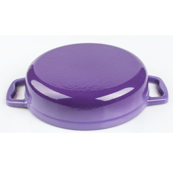 Enameled Cast Iron Cookware Casserole Braiser Pan, Round CastIron Skillet lid for Oven – Purple