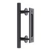 30cm Pull and Flush Barn Door Handle Square Handles set of Frosted Black Surface – Round