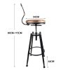 2x Vintage Industrial Rustic Bar Stool Kitchen Stool Swivel Chair Counter Height