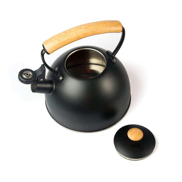 3 Liter Tea Whistling Kettle Stainless Steel Modern Whistling Tea Pot for Stovetop – Black