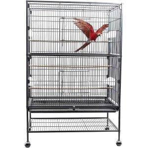 132cm Large Rolling Mobile Bird Cage Birdcage Finch Aviary Parrot Animals Playtop Stand Canary Finch