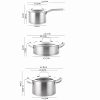 6 Pc Kitchen Sauce Pan Pots Set 430 Stainless Steel Cookware Set Milk stock Pot Pans Set