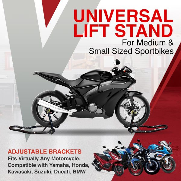 Motorcycle Universal Paddock Front & Rear Stand Lift Fork Stand Rear Wheel Swingarm Spool