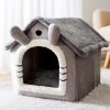 Dog House Bed Portable Cat Bed Removable Cushion Cat Cave, Foldable  Pets Puppy Kitten Rabbit – Medium