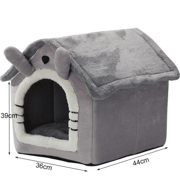 Dog House Bed Portable Cat Bed Removable Cushion Cat Cave, Foldable  Pets Puppy Kitten Rabbit – Medium