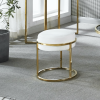 Soho White Velvet & Gold Ottoman Footstool