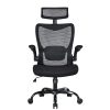 MONA Ergonomic High Back Flipped Armrest Task Chair – Black