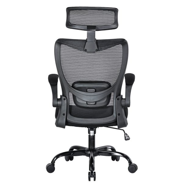 MONA Ergonomic High Back Flipped Armrest Task Chair – Black