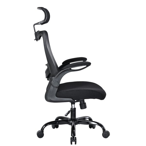 MONA Ergonomic High Back Flipped Armrest Task Chair – Black