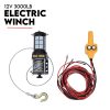 800kg Electric Hoist Winch Crane 12V Swivel Car Truck UTE Lift 360° Pick Up