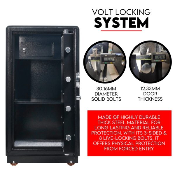 Electronic Digital Safe Box Fire Proof Safe Heavy Duty Key Lock Security 118L