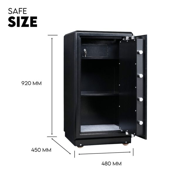 Electronic Digital Safe Box Fire Proof Safe Heavy Duty Key Lock Security 118L