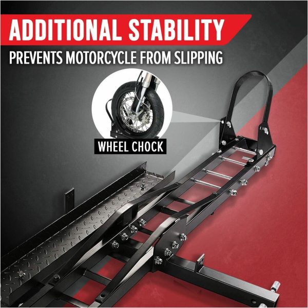 Motorcycle Motorbike Carrier Rack 2″ Towbar Arm Rack Dirt Bike Ramp Steel