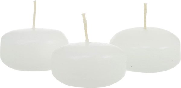 10 Pack of 8cm Ivory Wax Floating Candles – wedding party home event decoration