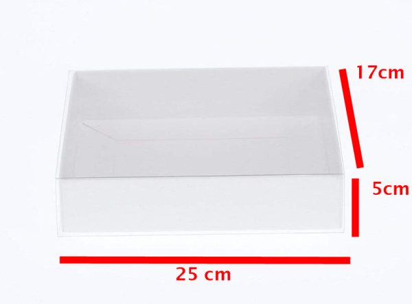 10 Pack of White Card Box – Clear Slide On Lid – Large Beauty Product Gift Giving Hamper Tray Merch Fashion Cake Sweets Xmas – 17x25x5 cm