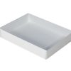 10 Pack of White Card Box – Clear Slide On Lid – Large Beauty Product Gift Giving Hamper Tray Merch Fashion Cake Sweets Xmas – 17x25x5 cm