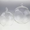 4 x Hanging Clear Glass Ball Tealight Candle Holder  – 10cm Diameter / High – Wedding Globe Decoration Terrarium Succulent Plant Mini Garden Holder De