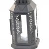 Dark Grey Metal Miners Lantern Summer Wedding Home Party Room Balconey Deck Decoration 21cm Tealight Candle