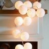 1 Set of 20 LED White 5cm Cotton Ball Battery Powered String Lights Christmas Gift Home Wedding Party Bedroom Decoration Outdoor Indoor Table Centrepi