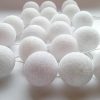 1 Set of 20 LED White 5cm Cotton Ball Battery Powered String Lights Christmas Gift Home Wedding Party Bedroom Decoration Outdoor Indoor Table Centrepi